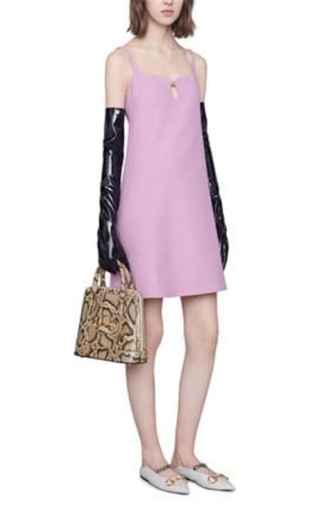 gucci silk wood cady dress pink